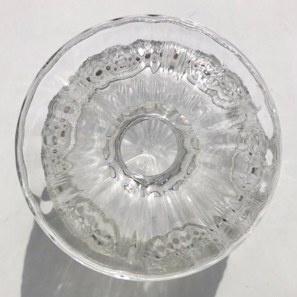 Clear Glass Footed Dessert Bowl Flower Embossed Trifle Ice Cream Bowl gold rim - Picture 9 of 9
